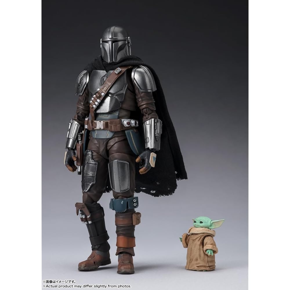 TAMASHII NATIONS S.H. Figuarts Star Wars The Mandalorian & Grogu 150mm Action Figure ABS PVC Fabric Painted