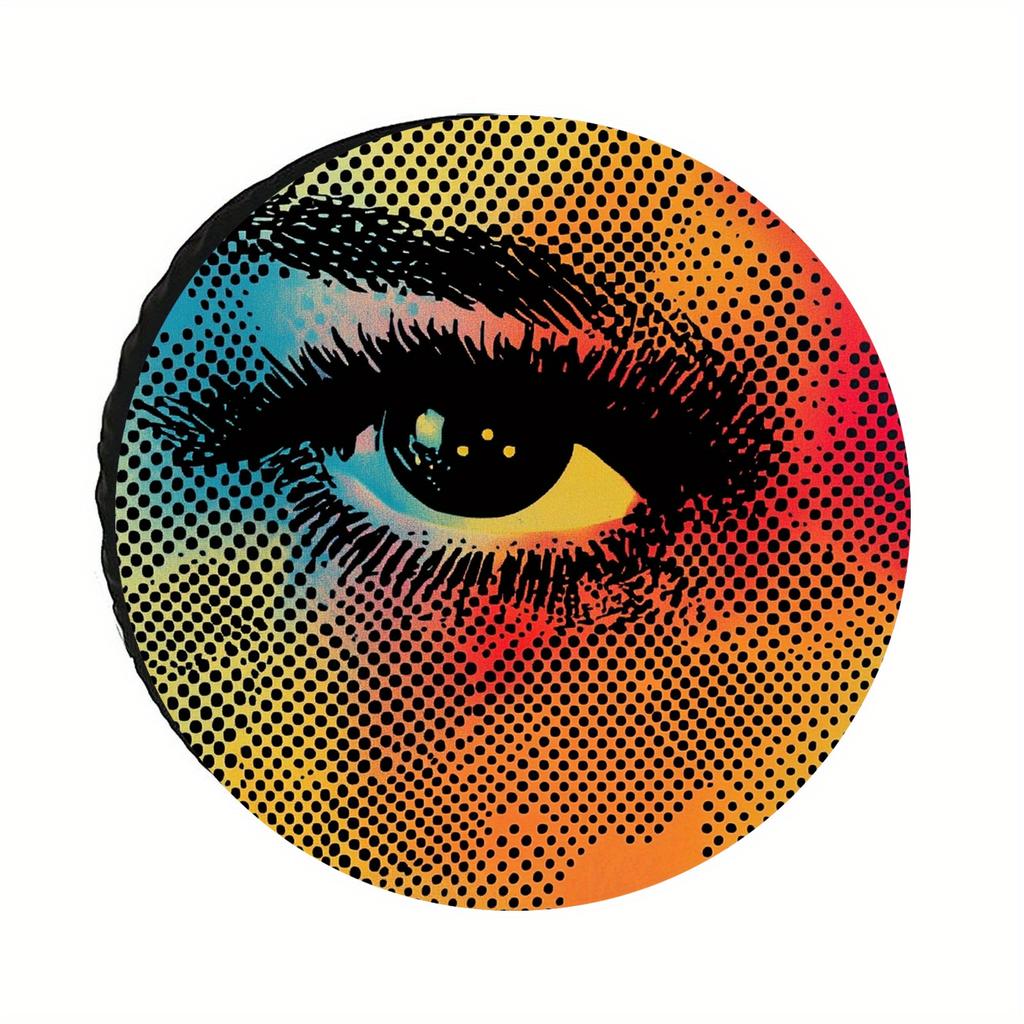 1pc Neon Goddess Eye Spare Tire Cover - Universal Weatherproof Tire Protector, Suitable for RVs, Trailers, Campers, and Other Vehicles. Made of High-q