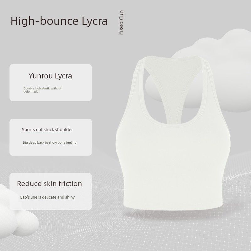 

Choc Kendall Kendall Same Sports Vest Fashion Retro Style Tops Fitness Suit Backless Bra Women L Creamy Rice