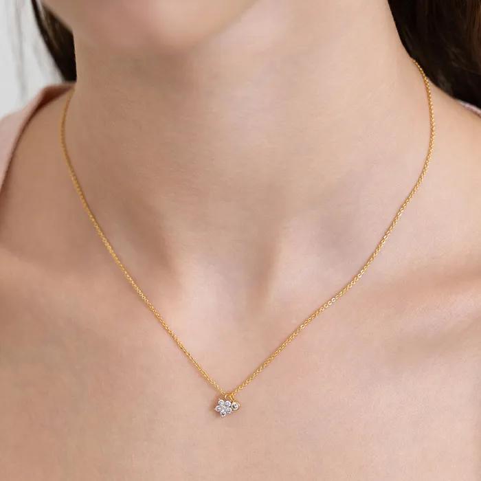 (Silver 925) Petit Fleur Double Charm Necklace NZ2520
