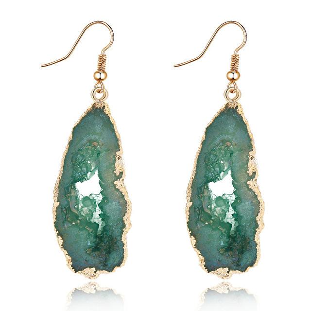 Retro cluster crystal stud earrings, candy-colored water drop earrings for women