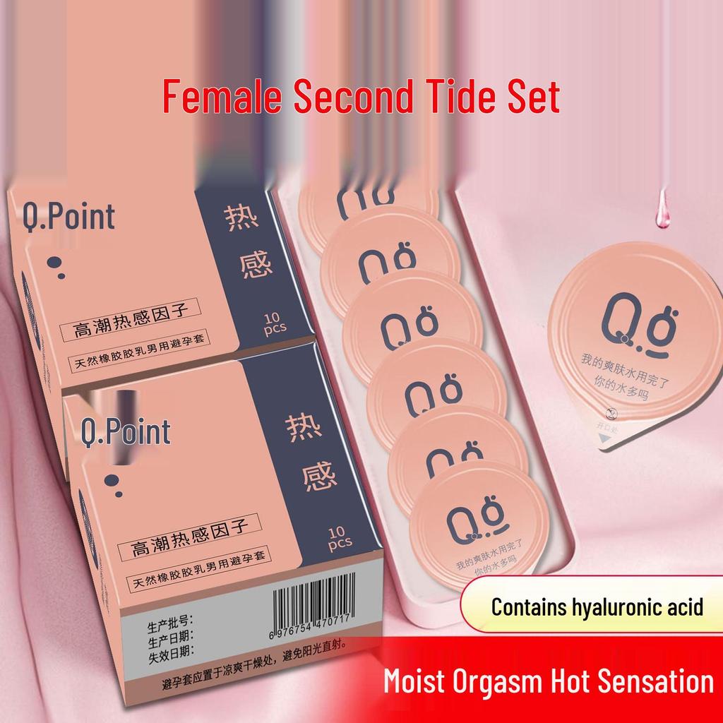 Q-point Ultra-thin Heat-sensitive Orgasm Condoms Jelly Box for Adults - Intimate Family Planning Products.