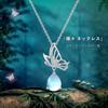 Butterfly Necklace for Women Moonstone Drop Pendant Hypoallergenic Butterfly Silver Necklace Zirconia Chain Adjuster Accessory Moonstone Jewelry for