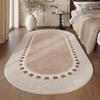 Alfombras Estilo Tronco Retro para Sala de Estar Dormitorio Minimalista Alfombra Artística Ovalada Alfombrilla de Noche Lavable para el Hogar Alfombrilla Gruesa para el Suelo