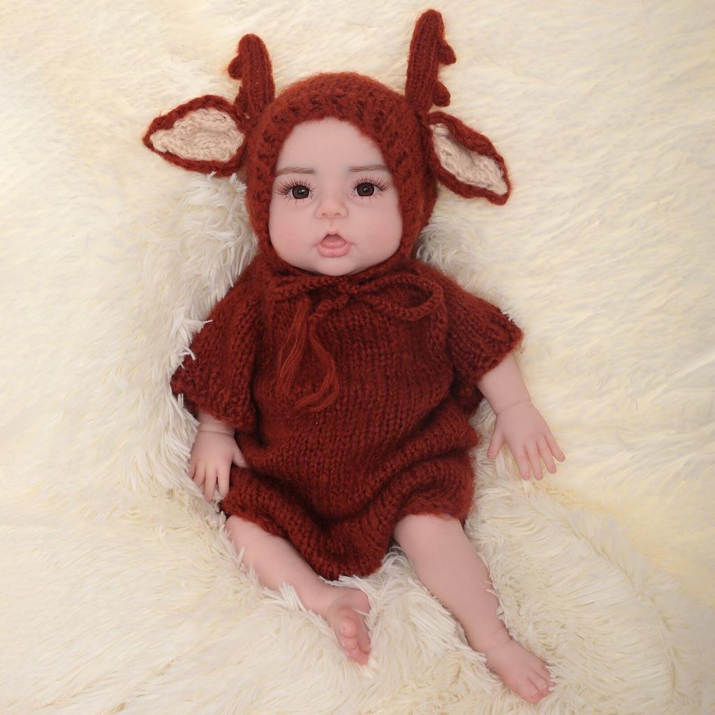 TEYVIYI Reborn 47cm with Realistic Baby Full Silicone Baby Cute Baby Parenting Practice Doll Therapy Boy No Skeleton Makeup Doll, Skeleton, Doll,