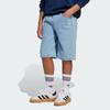 Adidas Originals X Minecraft Collaboration Striped Loose Denim Sports Shorts Men shorts Clear-Blue JZ9938