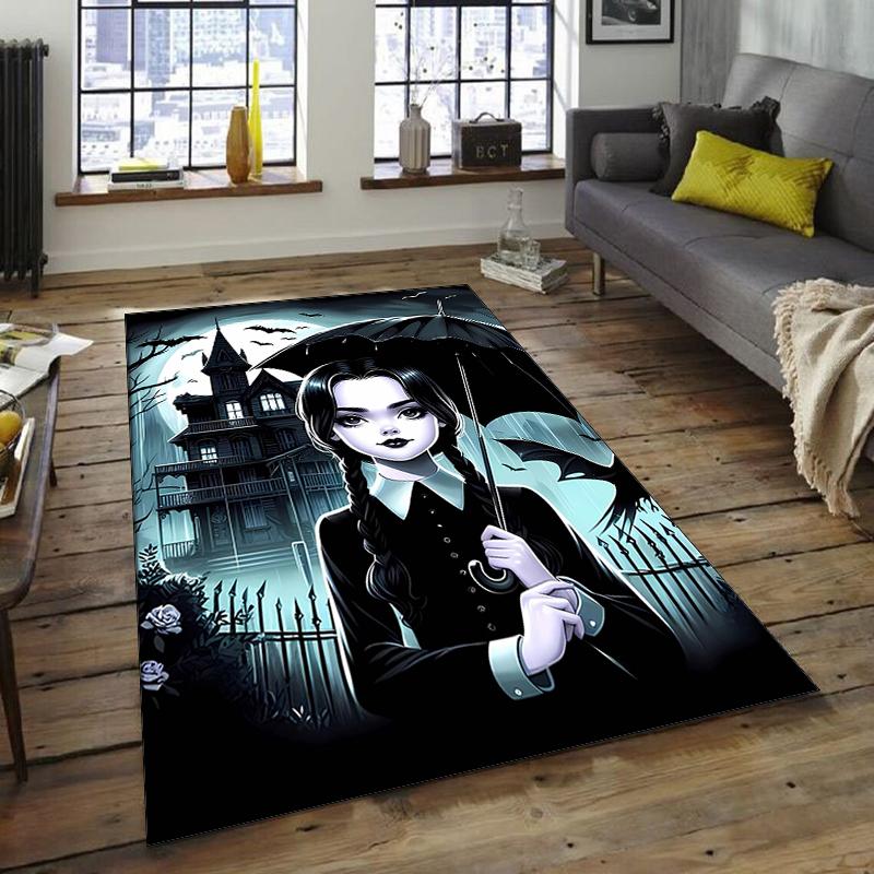 1pc Wednesday (2) Design Area Rug - Non-Slip, Soft & Cozy Floor Mat for Living Room, Bedroom, Office - Indoor/Outdoor Decorative Carpet