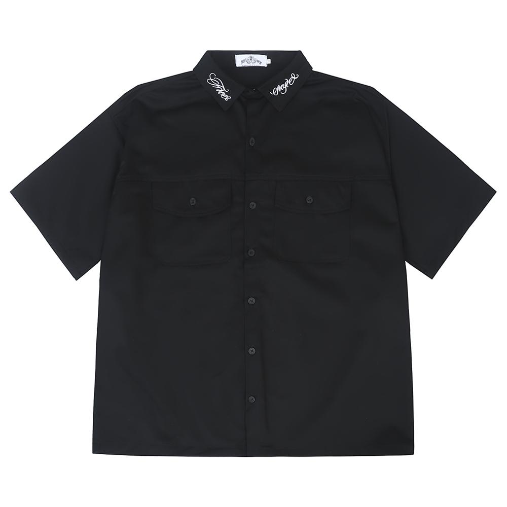 STREETRICH Harajuku Lapel Letter Print Short Sleeve Casual Summer Shirts Retro Hip Hop Baggy Unisex Clothing Oversized Loose Tops