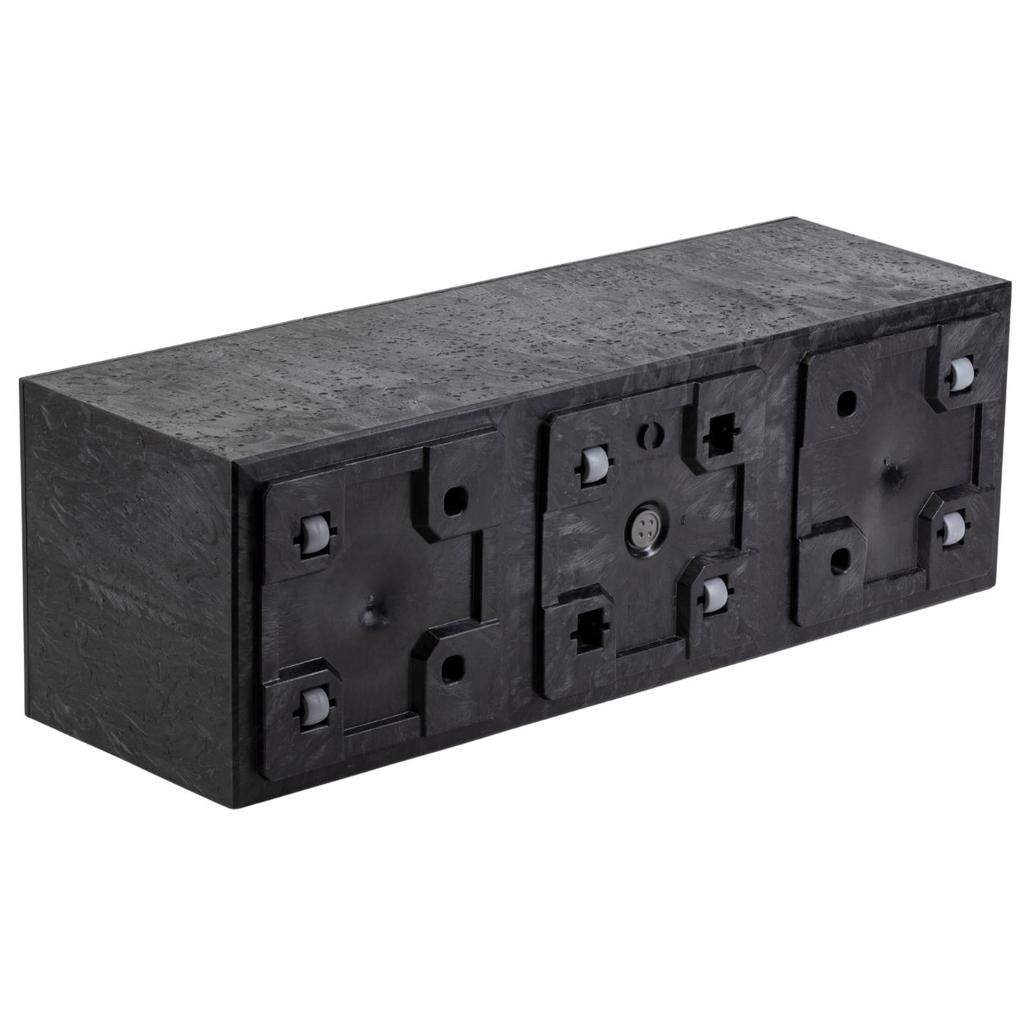 Concrete Planter On Wheels Black Concrete 90X30Xh30 Cm
