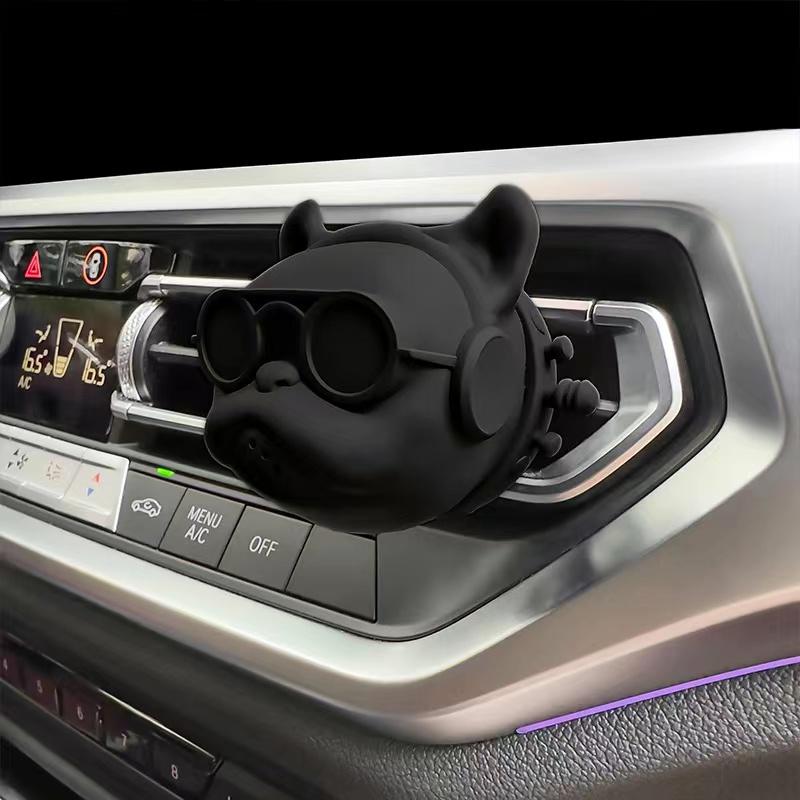 New Style Bulldog Car Air Freshener Perfume Auto Interior Perfume Clip Fragrance Ornament Car Accessories Gift Box Car Deco