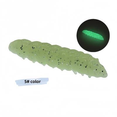 20Pcs/Set Floating Simulated Bean Worm Soft Bait Tear-resistant Segmented Body Luminous Soft Bionic Bait Ultralight 4cm1g