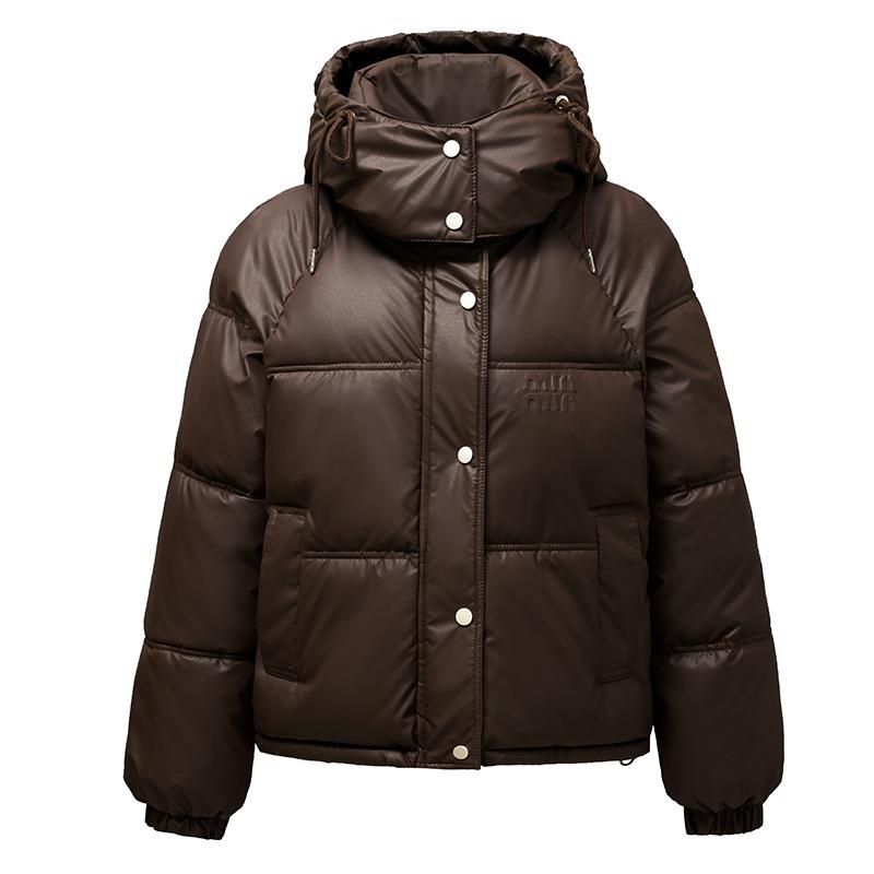 2025 new winter clothes, Korean version of short women's down cotton clothes, loose bread jackets, cotton jackets, fashionable hooded padded jackets