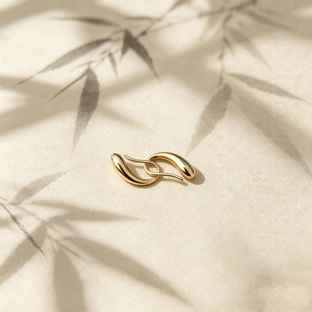 Minimalist Creative Rupert's Tear Drop Gold Earrings, Trendy, Cool Style, Korean-style, Elegant Ear Hook for Women