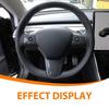 FIT FOR Tesla Model 3, Y, Glossy Carbon Fiber Steering Wheel Trim 2018  2024