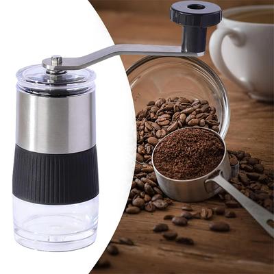 304 Stainless Steel Portable Hand-Crank Coffee Grinder Adjustable Coarseness and Fineness Manual Grinding Beans Machine