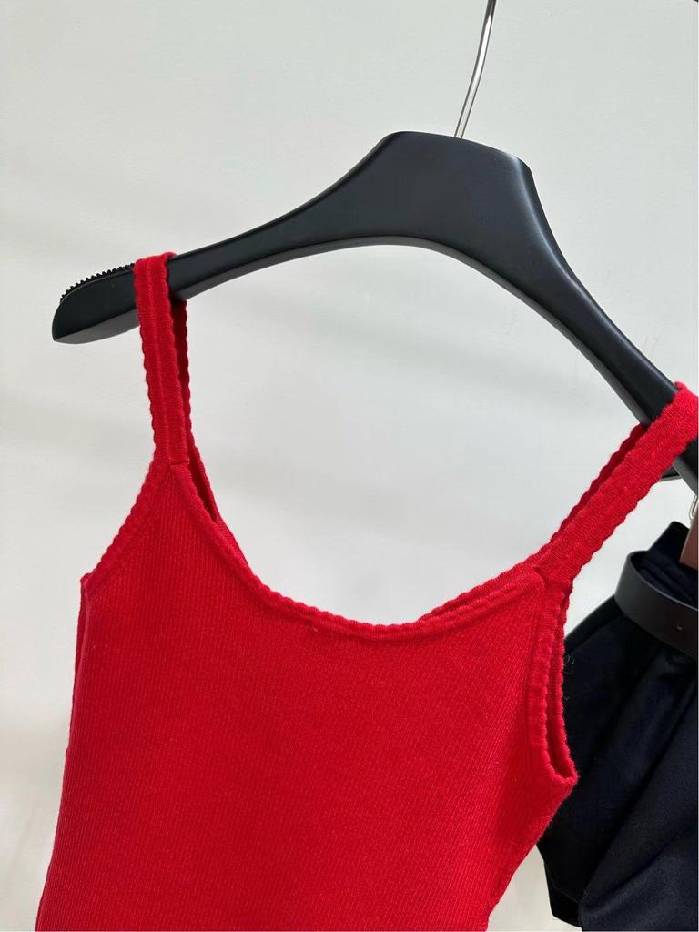 Gilet in Maglia Canotta Moda Primavera 2026 Logo Rosso