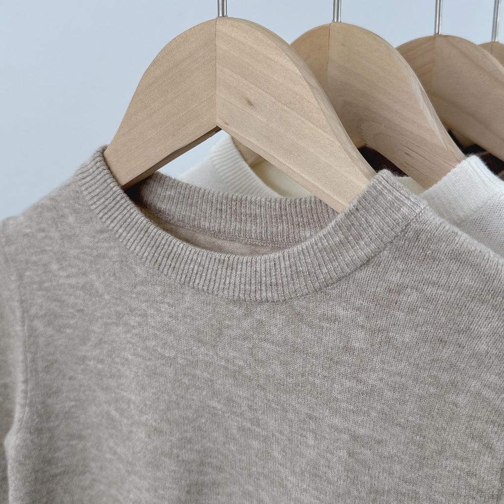Autumn & Winter Children's Round Neck Fluffy Knit Sweater Base Layer