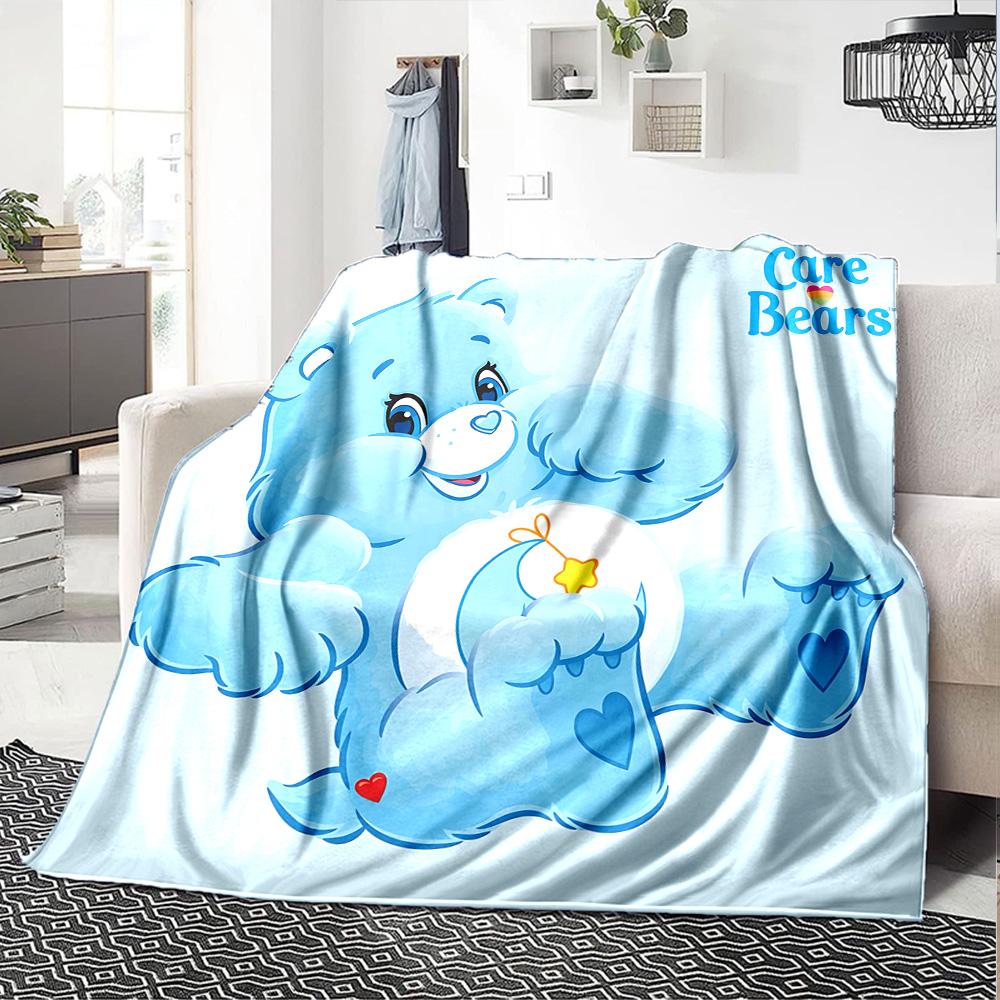 1pc Rainbow Heart Bear flannel Blanket for Super Soft Cute Comfort Blanket for Travel Bedding Couch Sofa Blanket Y73035