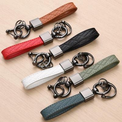 Portachiavi a Scacchi in Pelle PU di Lusso 5 Colori Donna Uomo Accessori Portachiavi Anello Portachiavi per Auto Stile Minimalista Porta Chiavi Regalo