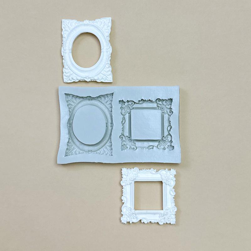 Embossed Retro Frame Silicone Mold for Cake and Clay Decoration