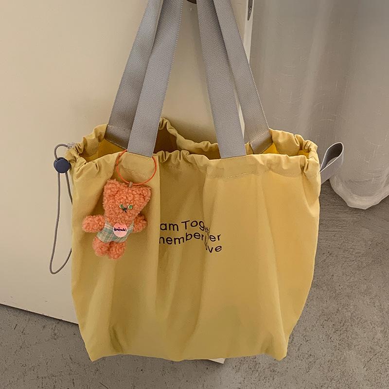 Casual canvas bag Lazy Wind Girl 2025 new simple nylon cloth tote bag large-capacity shoulder bag