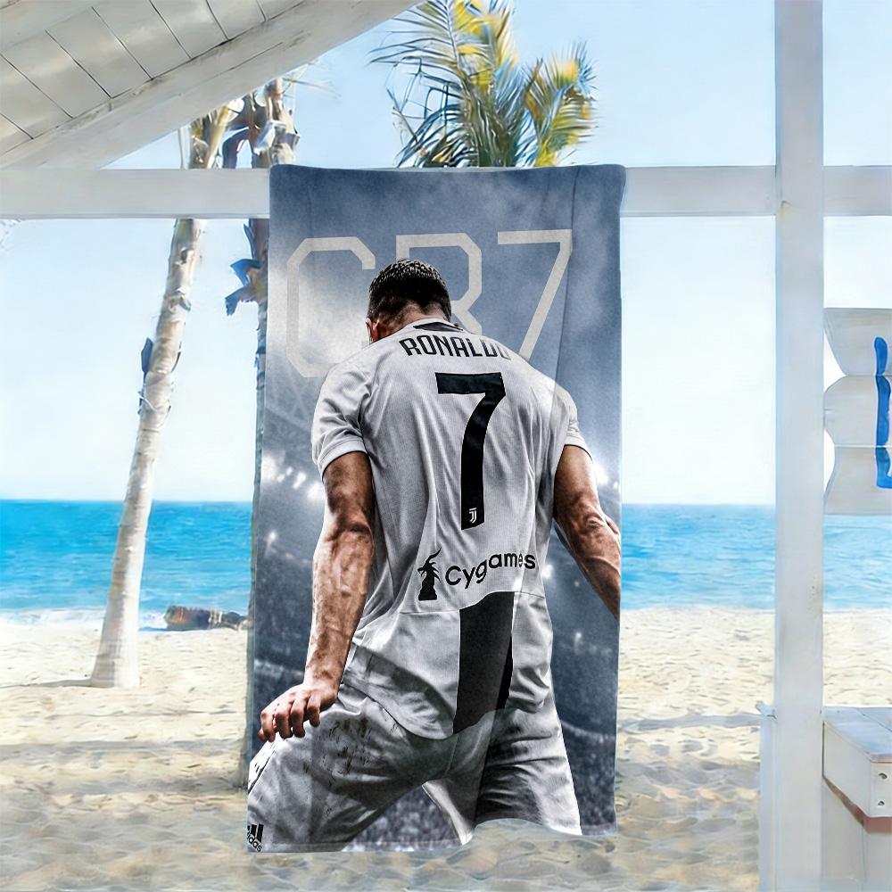 Cr7 Fußballlegende Strandtuch Superweich & Saugfähig Bequem Leicht Perfekt für Reisen Yoga Camping und Schwimmen