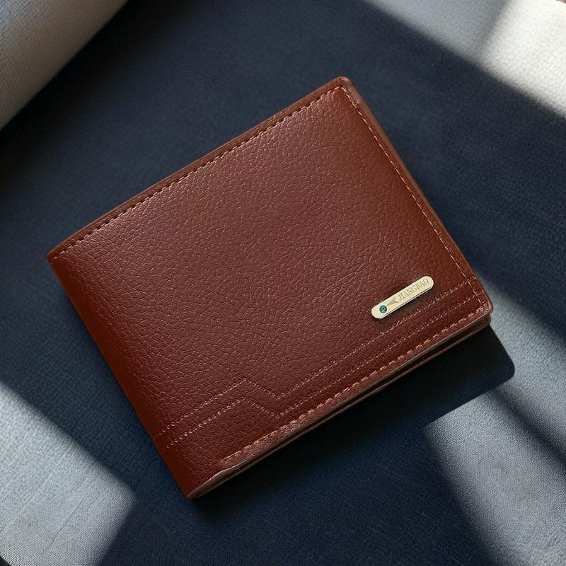 Men's Fashion Litchi Pattern Wallet with Multiple Card Slots - Soft, Large Capacity