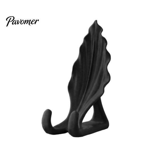 Cute Desk Gadgets Leaf Shaped Phone Stand, 3D Printed Mobile Holder with Double Small Stand for Home Hook Support, Creative Hands Free Video