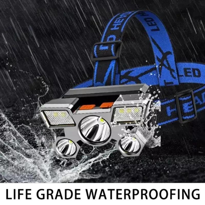 Headlamp with Strong Long-range Shooting, USB Charging, Head-mounted Miner's Lamp, Outdoor Camping Lamp, Waterproof Headlamp