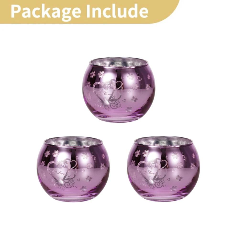 

3/6 Pcs Assorted Votive Glass Rainbow Candle Holders Mercury Tealight Candlestick Wedding Table Dec for Home Birthday Party