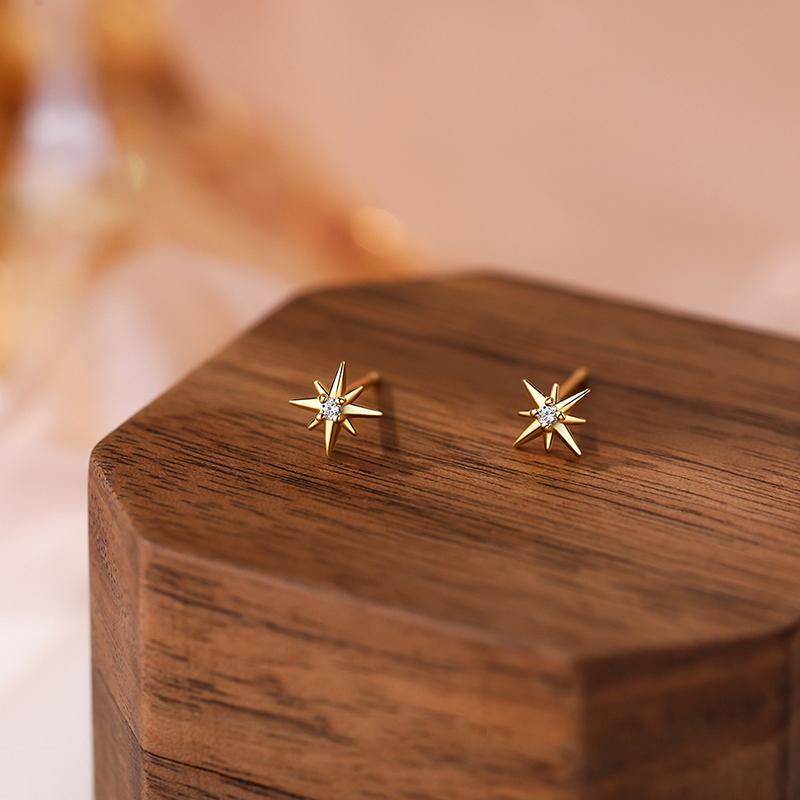 

WANTME 925 Silver Fashion Simple Romantic Light Star Screw Bead Stud Earrings for Women Birthday Party Piercing Jewelry