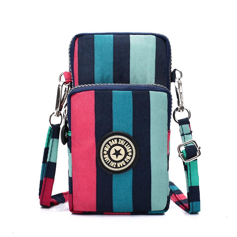 Women Portable Mobile Phone Mini Bags Nylon Waterproof Crossbody Bag Retro Fashion Purse Lady Wallet Clutch Trendy Wrist Arm Bag