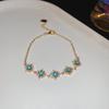 Elegant Blue Zircon Geometric Square Bracelet - Fashionable Luxury Hand Jewelry