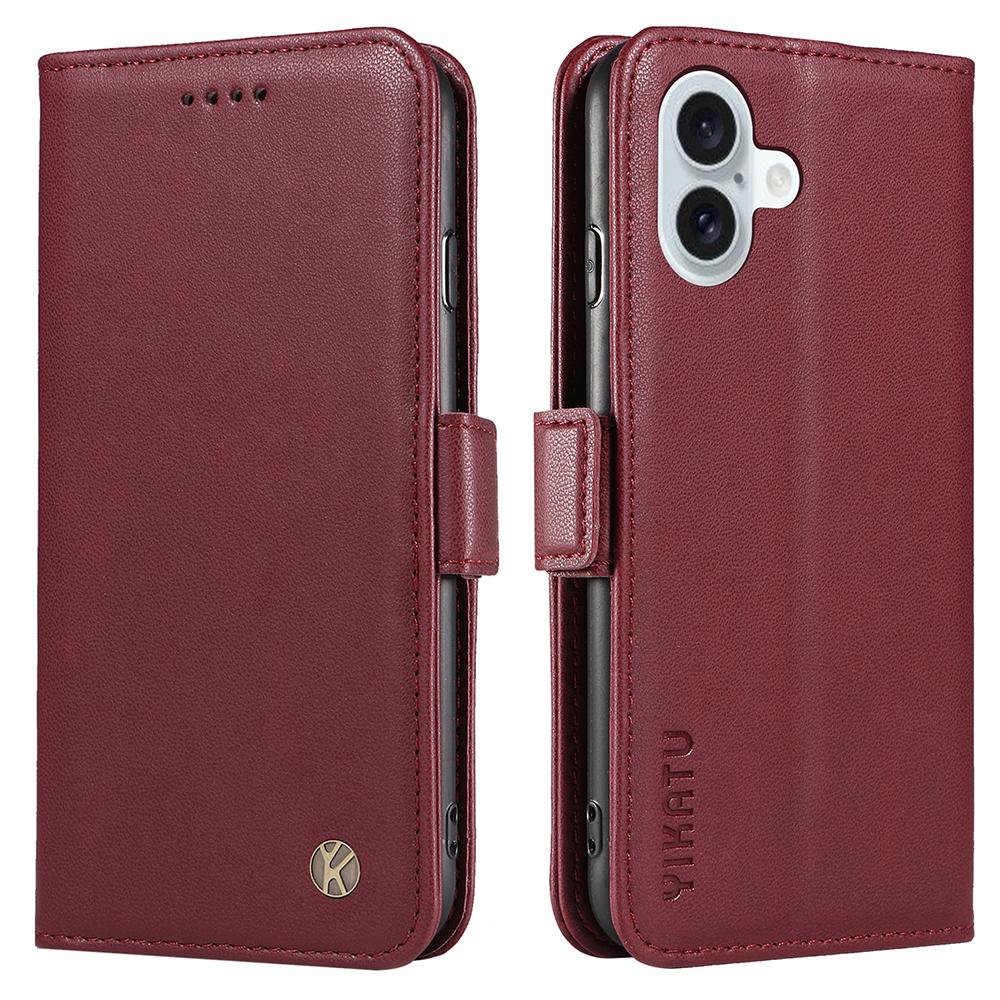 For iPhone 16 Plus Case Wallet Phone Leather Cover with Folding Stand