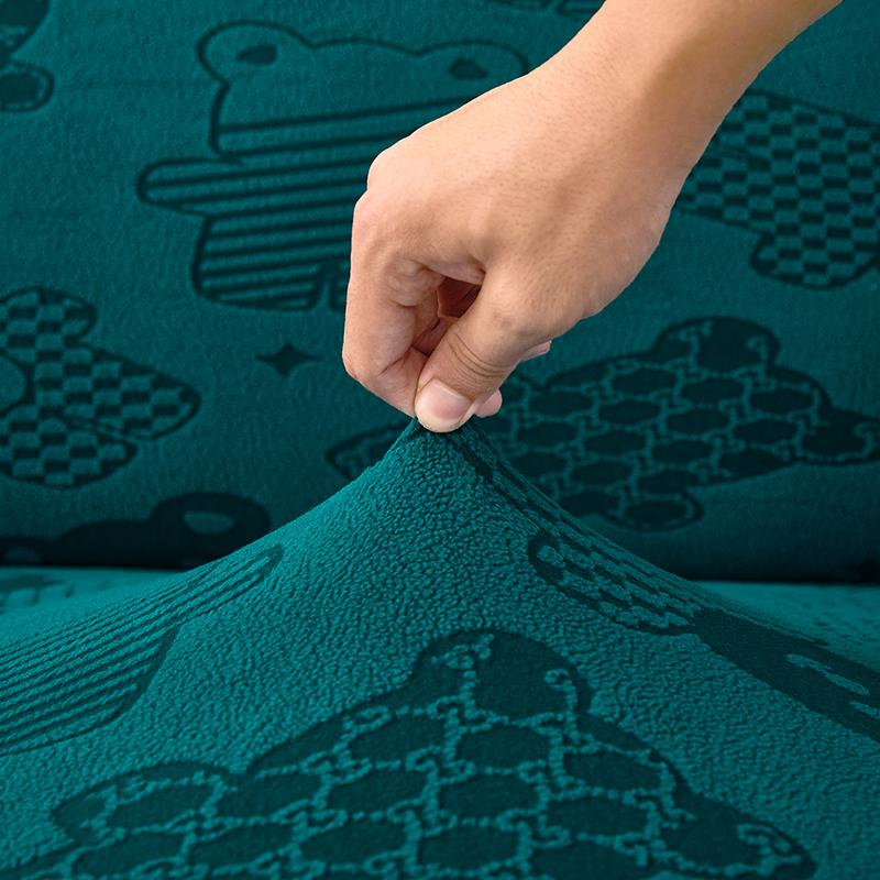 Plush Sofa Cushion Cover For Normal Sofa L Shape Sofa Chaselong Slipcovers Stretch Jacquard Flower Home Decoration