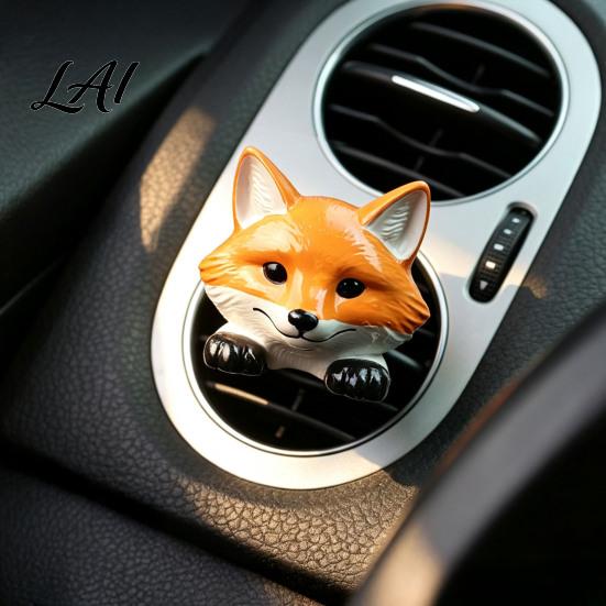 Creative Car Air Vent Ornament Outlet Clip Raccoon/Fox/Kangaroo/Polar Bear/Guinea Pig Shape Universal Small Fragrance Accessory Fit Ornament,