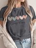 Choose Happy Women's Tee - Boho Leopard Heart Graphic Maroon Top