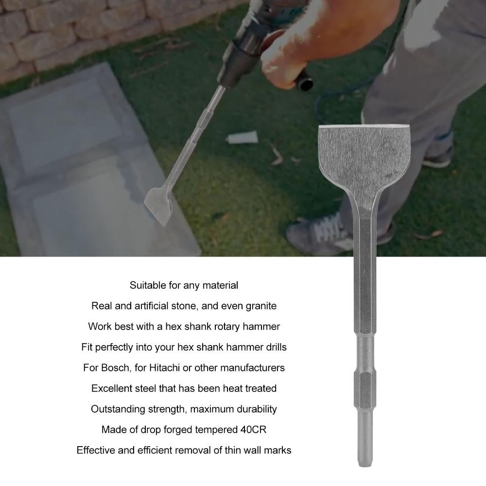 Wide Flat Edge Tile Removal Chisel 40Cr Alloy Steel Masonry Chisel Bit  For Stone