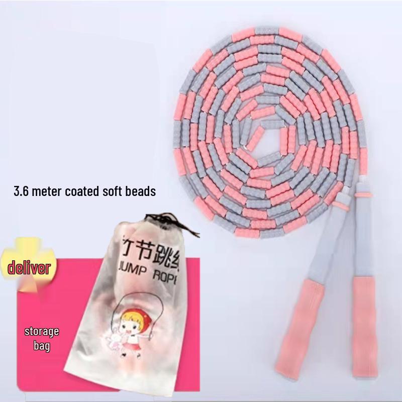 Adjustable Beaded Bamboo Jump Rope for Students - 5m, 7m, 10m Multi-Person Fancy Rope