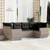 VidaXL Garden Lounge Set with Cushions 6 Pcs, Sofas with Backrest, Furniture Set, Patio Terrace Furniture, Grey 3221781