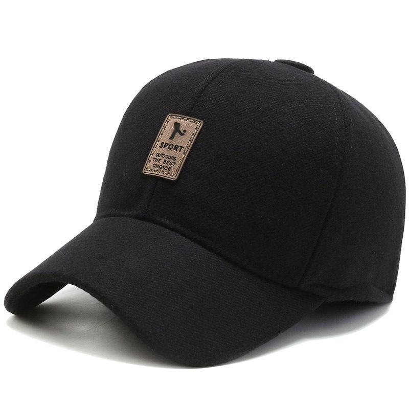 Hat Men's Autumn and Winter Old Man Warm Ear Protector Baseball Cap Winter Simple and Versatile Grandpa Cap