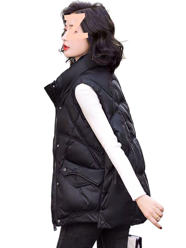 Women's Korean Style White Duck Down Vest - Autumn/Winter 2025, Short, Loose, Thickened, Versatile Sleeveless Outerwear