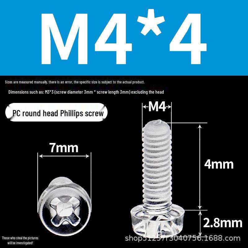 Transparent Acrylic Sheet with PC Screws and Philips Round Head Nut for DIY Fish Tank.