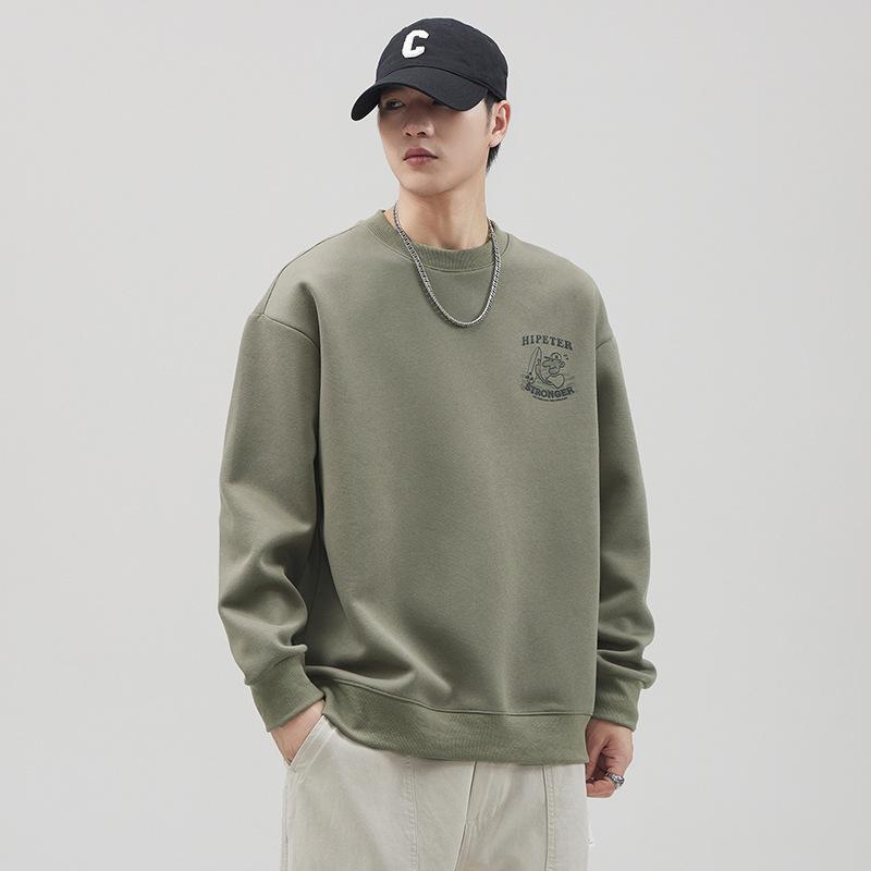 Rundhals-Langarm-Hoodie für Herren, lockeres und lässiges vielseitiges Oberteil, Herren-Buchstabe