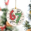 Der Weihnachtsmann sagt Sechs Sieben Ornament Acryl Weihnachtsbaumdeko mit einzigartigem Spruch Festliche Feiertags-Hängedekoration