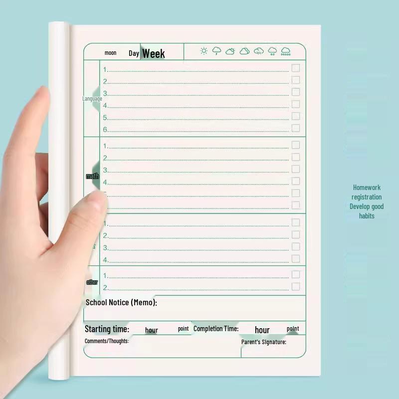 Teacher-Approved Kraft Paper Homework Notebook for Elementary Students