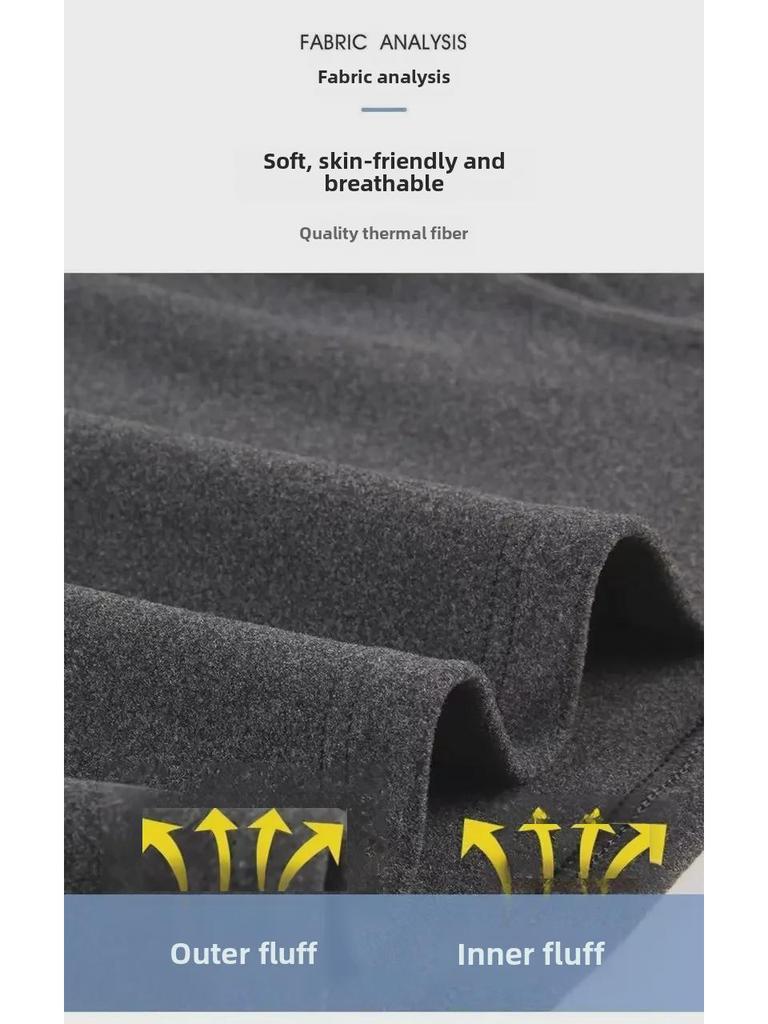 Men's Round Neck Long-Sleeve Velvet T-Shirt for Autumn & Winter Warmth