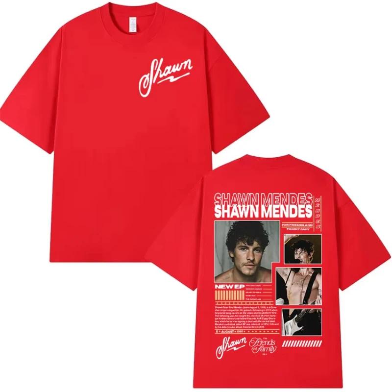 Raper Shawn Mendes Album 2025 Graficzne Koszulki Damskie Hip Hop Retro Koszulka z Krótkim Rękawem Bawełniana Oversize T-shirt Letnie Topy
