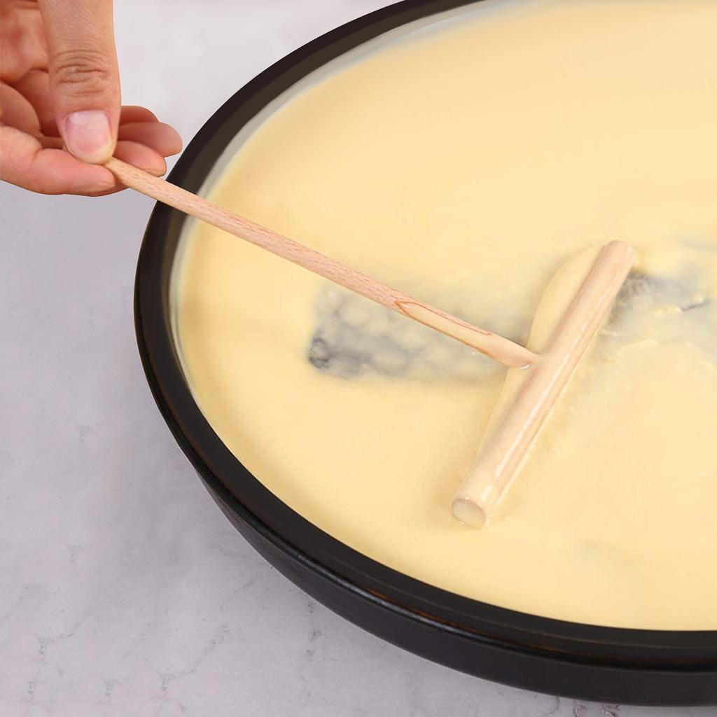 4pcs Wooden Crepe Spatula Set Light Weight Non Scratch Kitchen Pie Tools Dosa Rake For Crepe Maker Tool Safe For Non Stick Pan