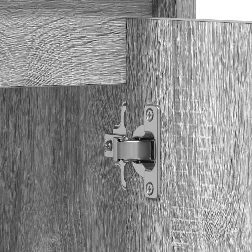 Bathroom Cabinet Gray Sonoma 60 X 33 X 61 Cm Particleboard